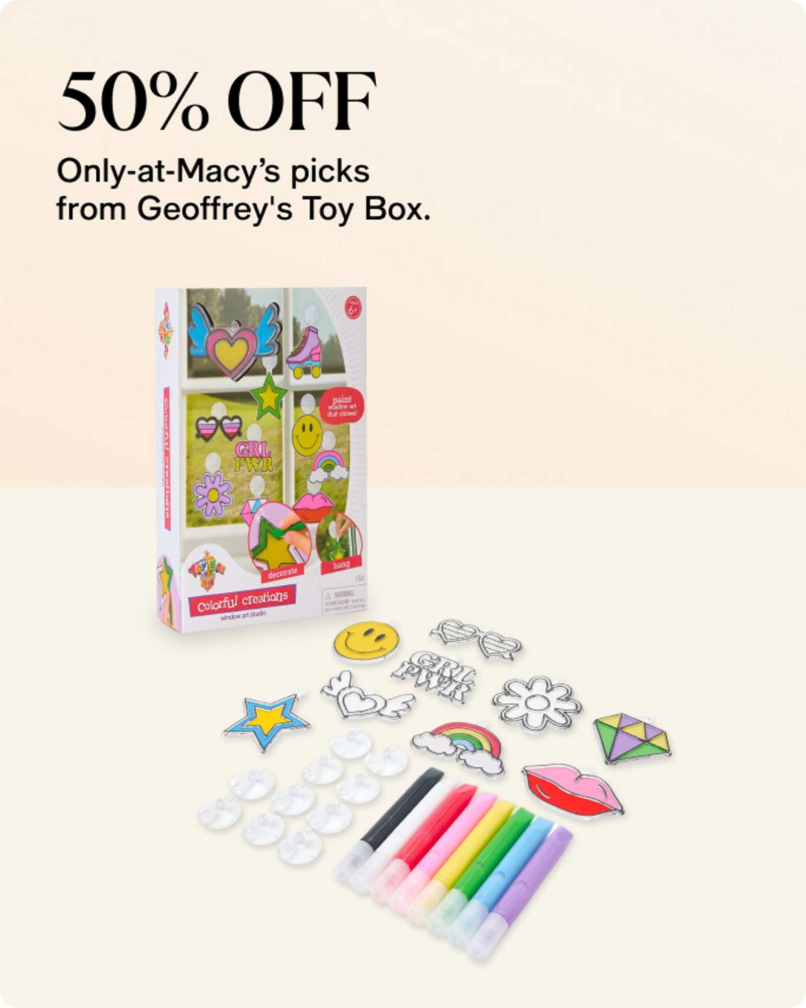 50% off geoffrey's toy box