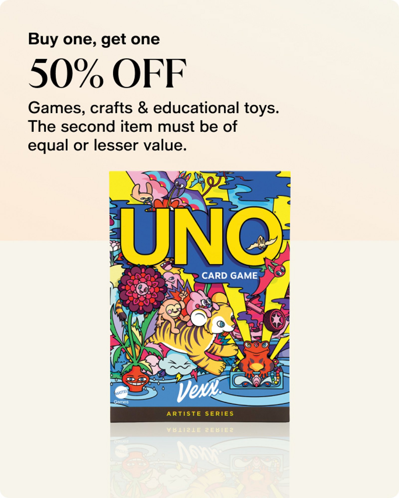 50% off games and crafts