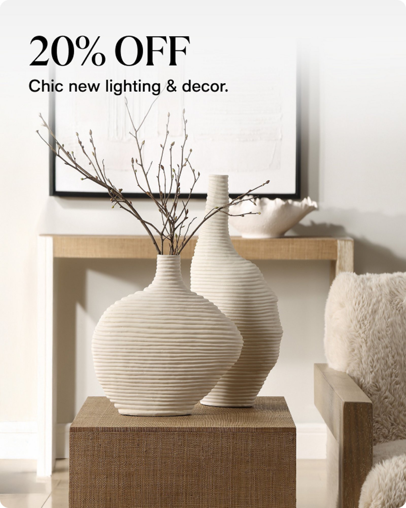 20% Off Chic new lighting & Decor