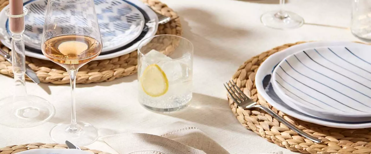 Mediterranean motifs, striped accents &  shimmery touches inspired by the sun & sea.