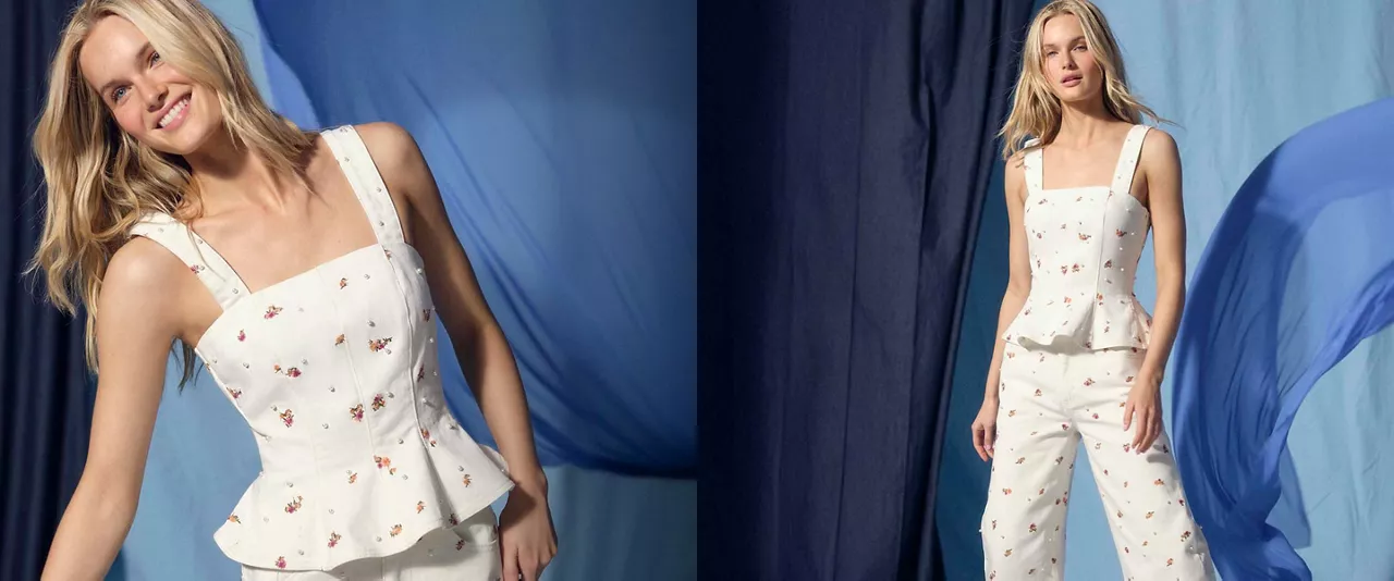 woman in white summer denim