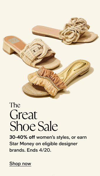 The Great Shoe Sale 30-40% off women's style