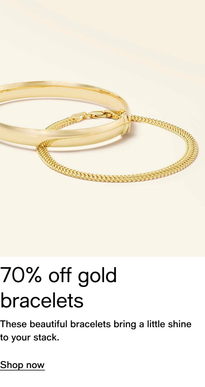 70% off gold bracelets