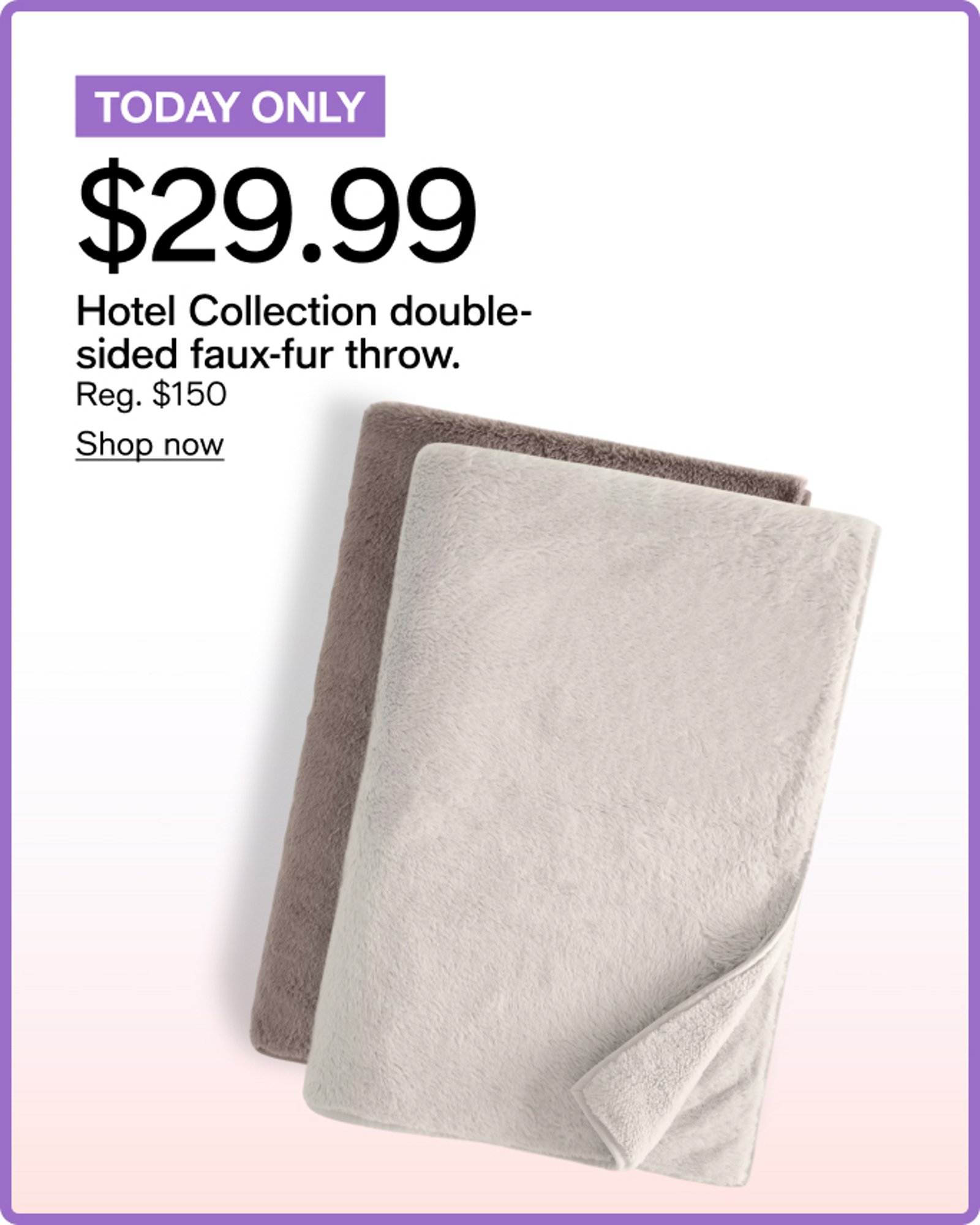 Hotel collection double sided fur