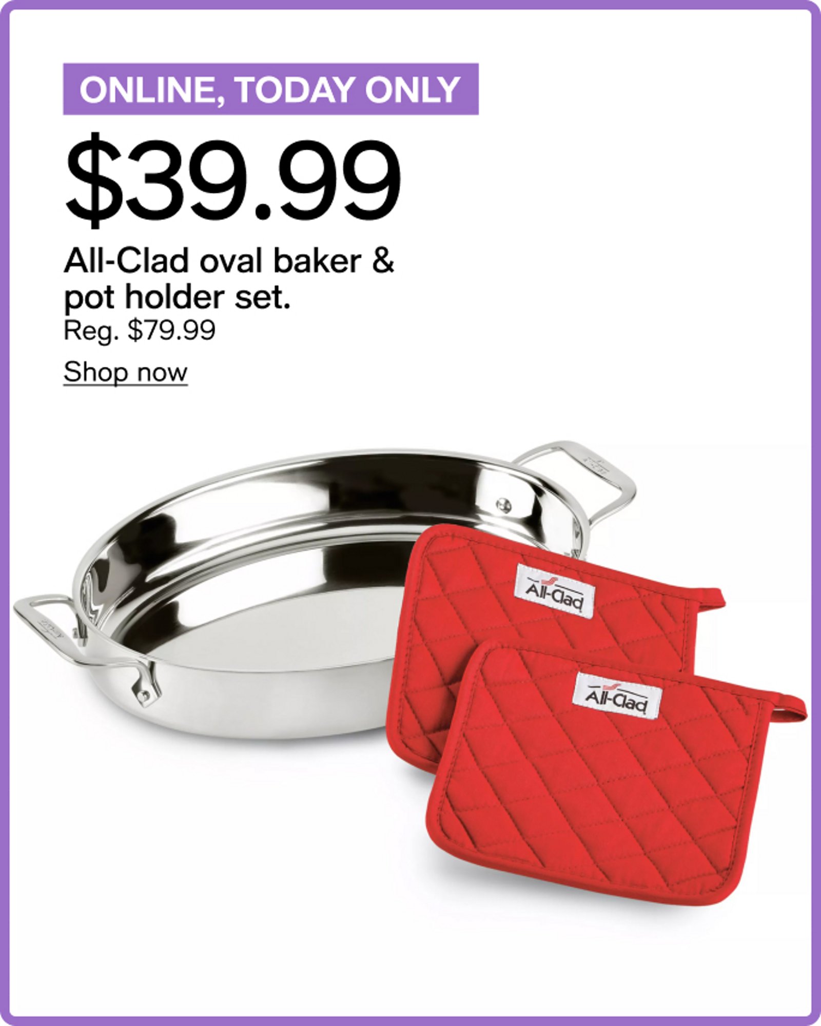 Sale-39.99-All-Clad-Oval-baker