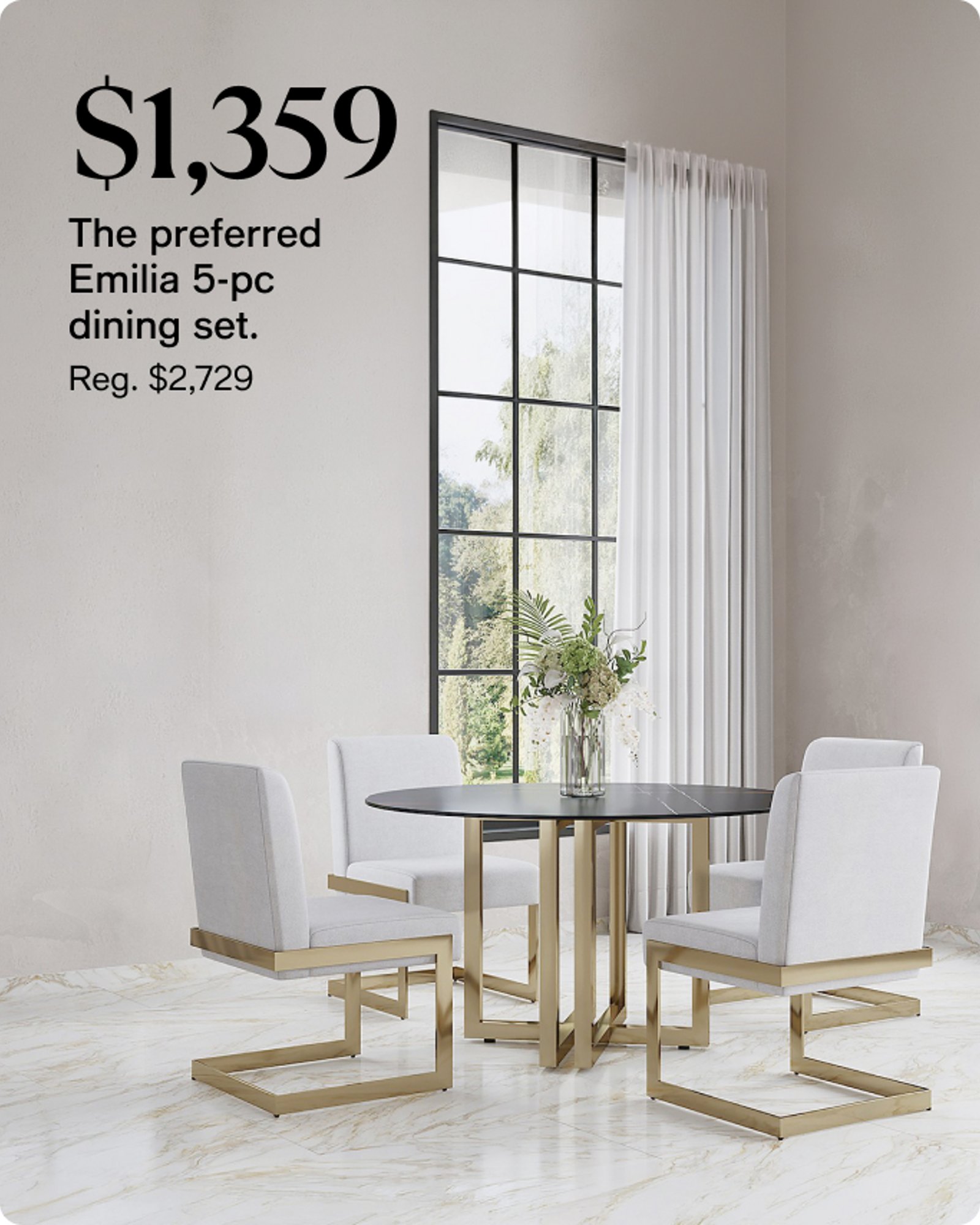 Emilia 5pc dining set