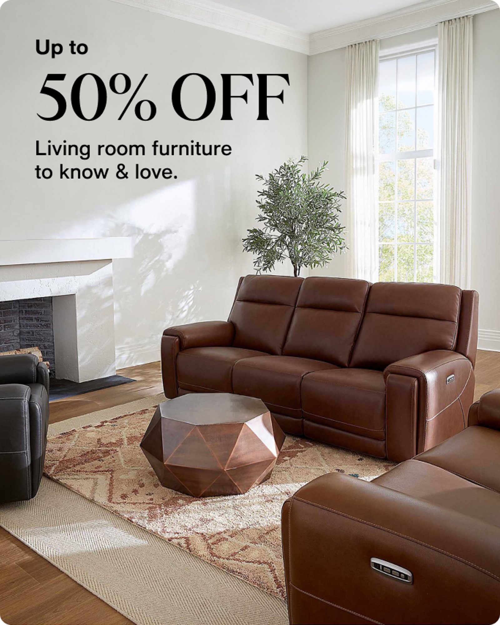 Upto 50% Living room furniture to know & Love