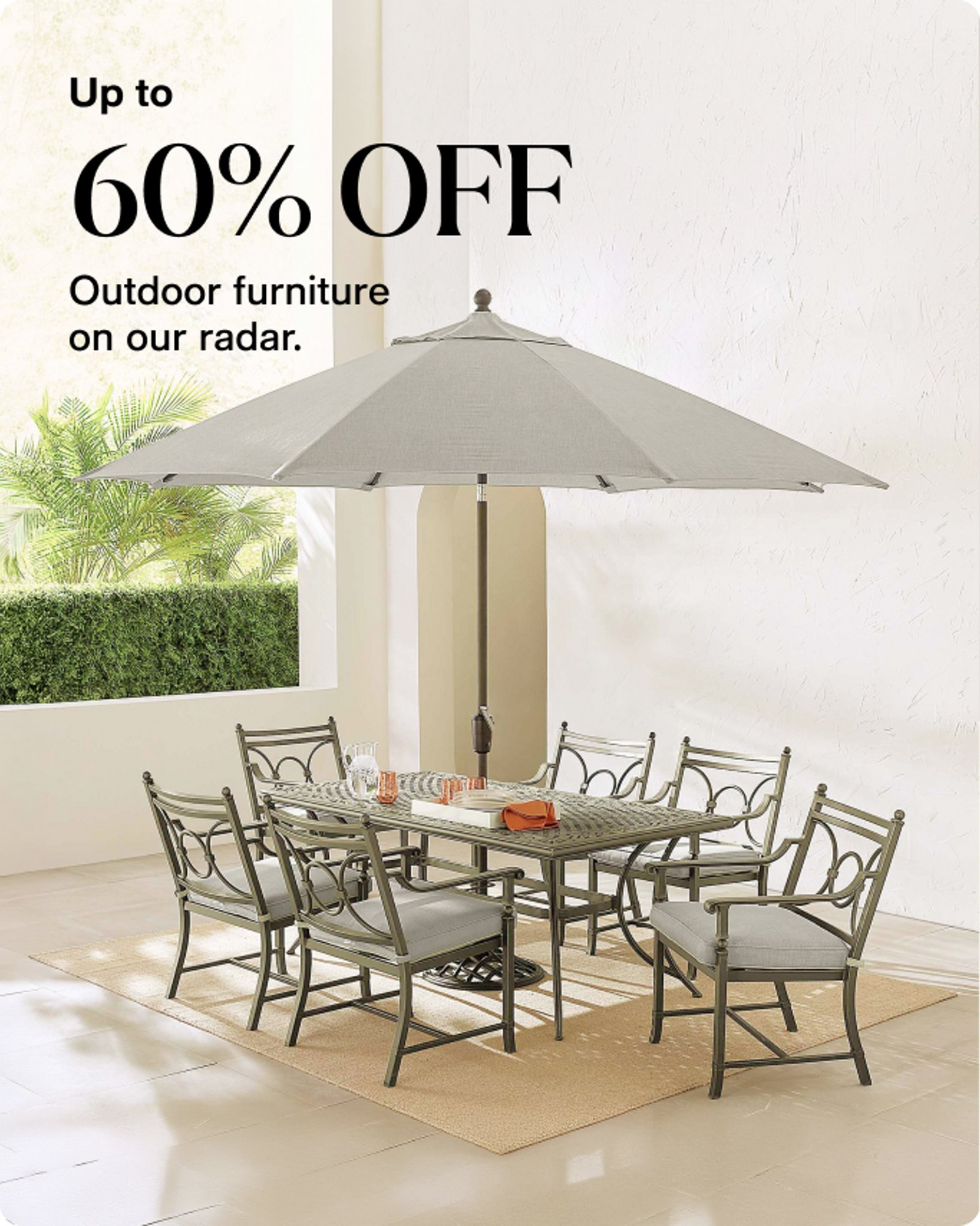 Up to 60% off Outdoor furniture