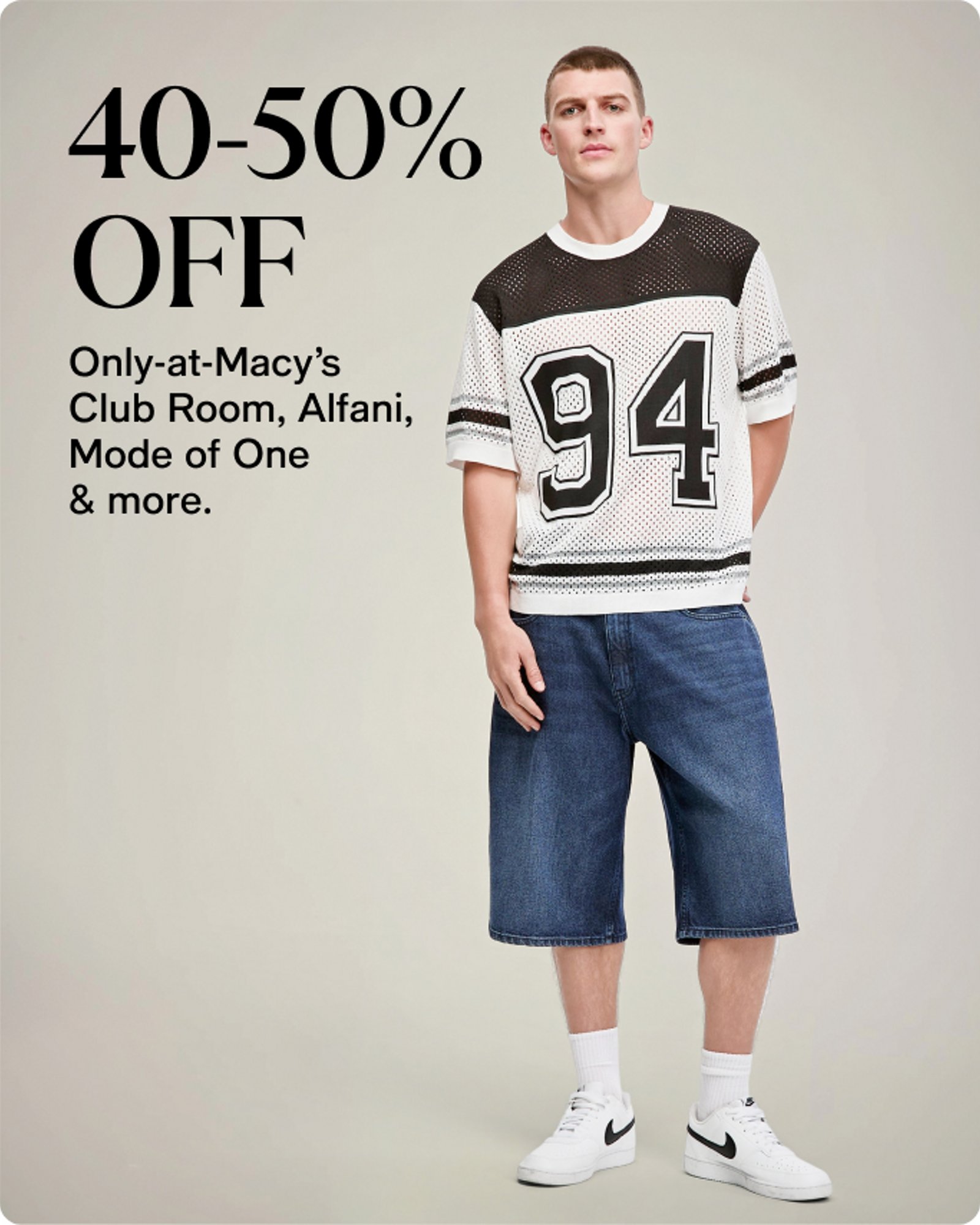 Men's - Offer card - 40-50% Macys Exclusive