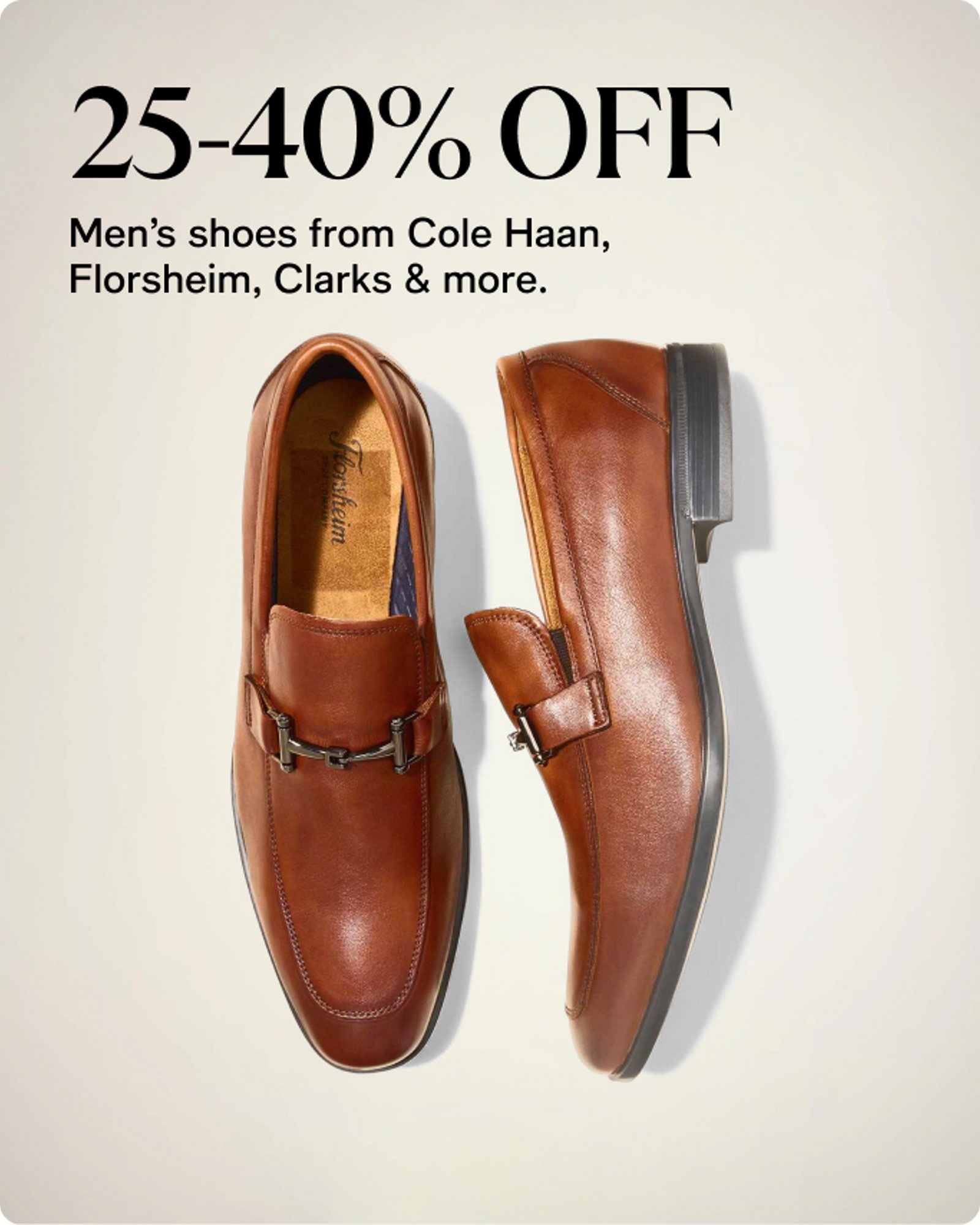 Men's - Offer card - 25-40% Shoes