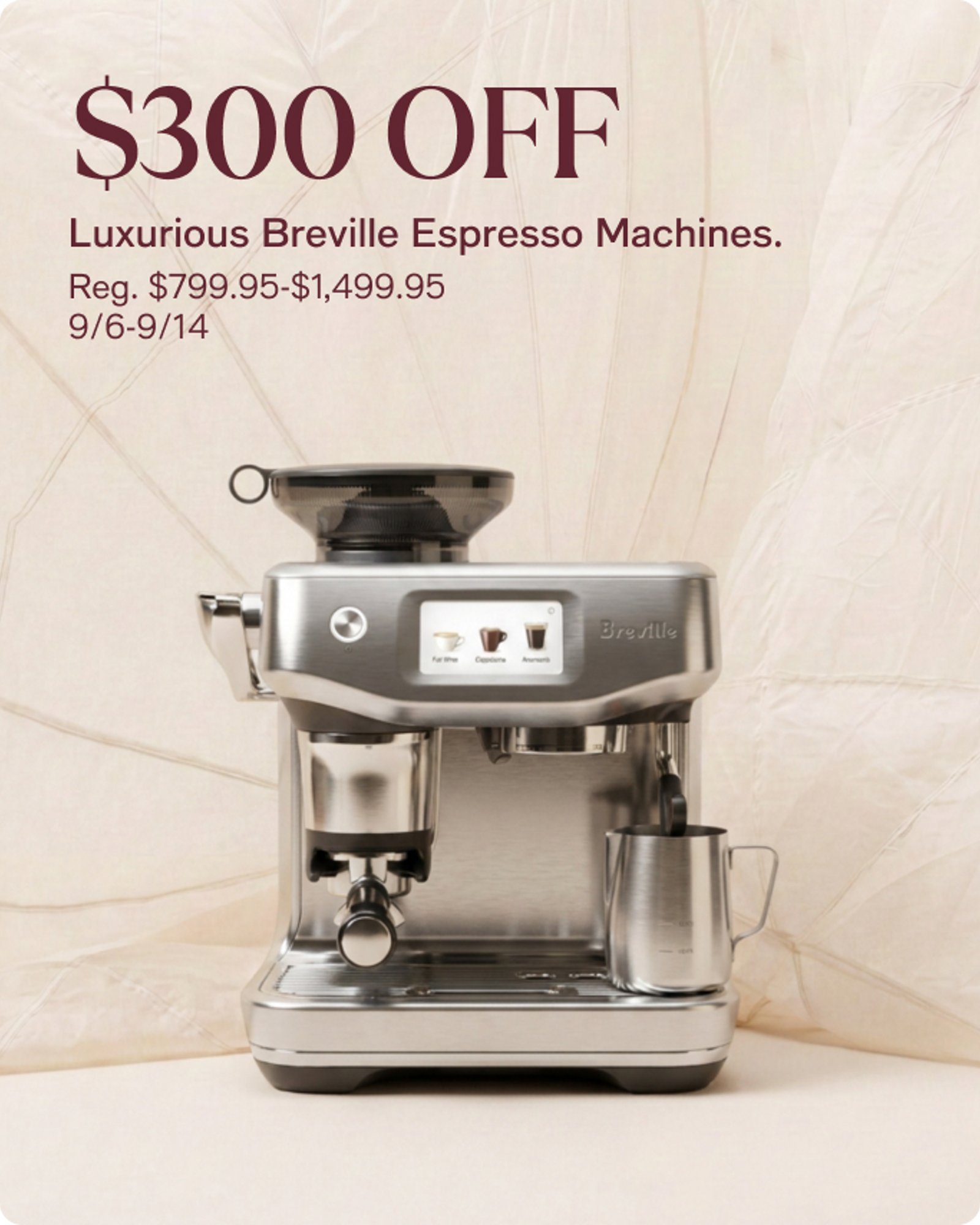 Home-Offercards-Our top deals-espresso machine