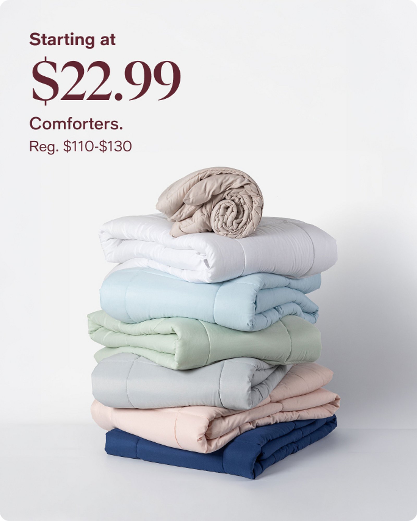 Starting at $22.99 comforter