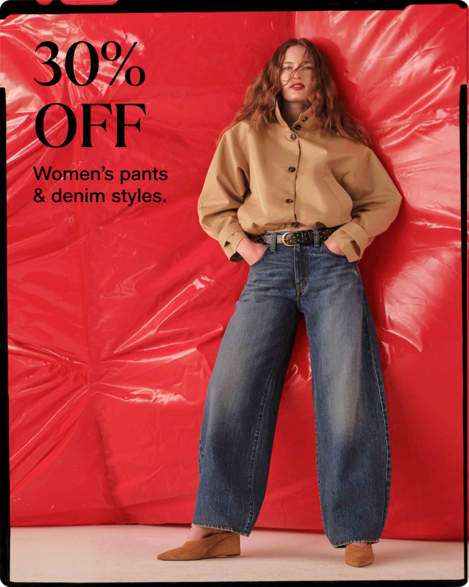 Women-offer-our-top-deals-30%-off-womens-pants-denim-styles