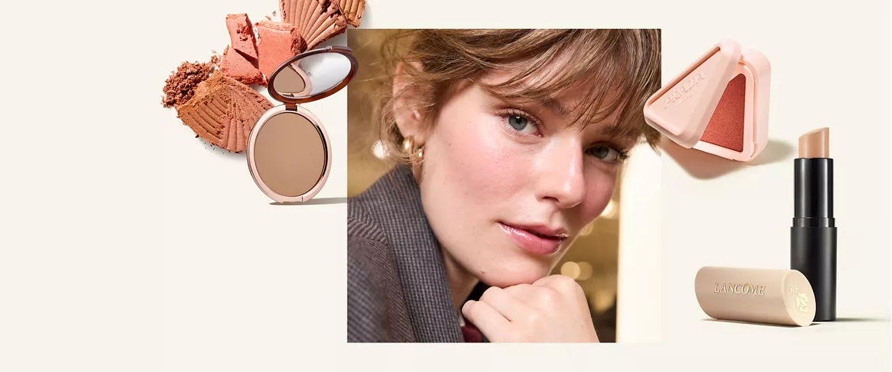 Channel a ‘90s off-duty model with luminous skin, soft bronzer, and diffused cream textures.