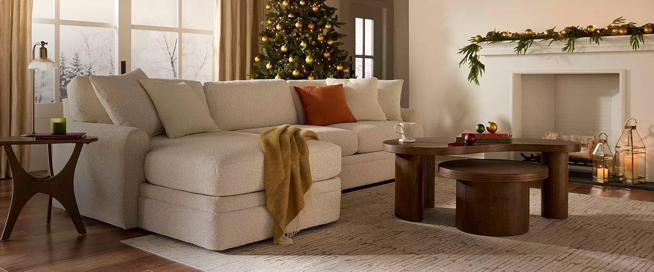 Create a cozy space for gathering around the tree