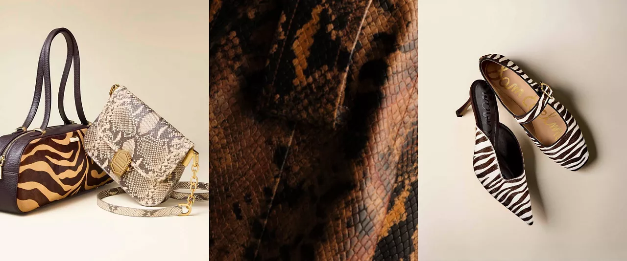 A fresh take on animal print—from zebra to giraffe  and snake to crocodile.