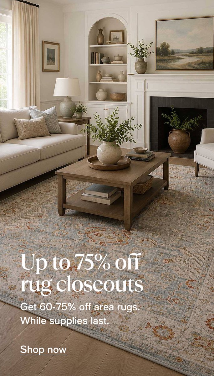 Up to 75% off rug closeouts