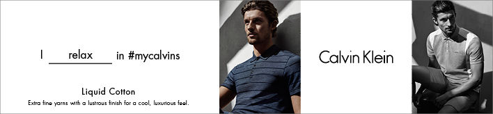I relax in mycalvins, Liquid cotton, Calvin Klein