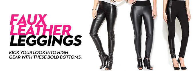 Tan/Beige Faux Leather Leggings: Shop Faux Leather Leggings - Macy's