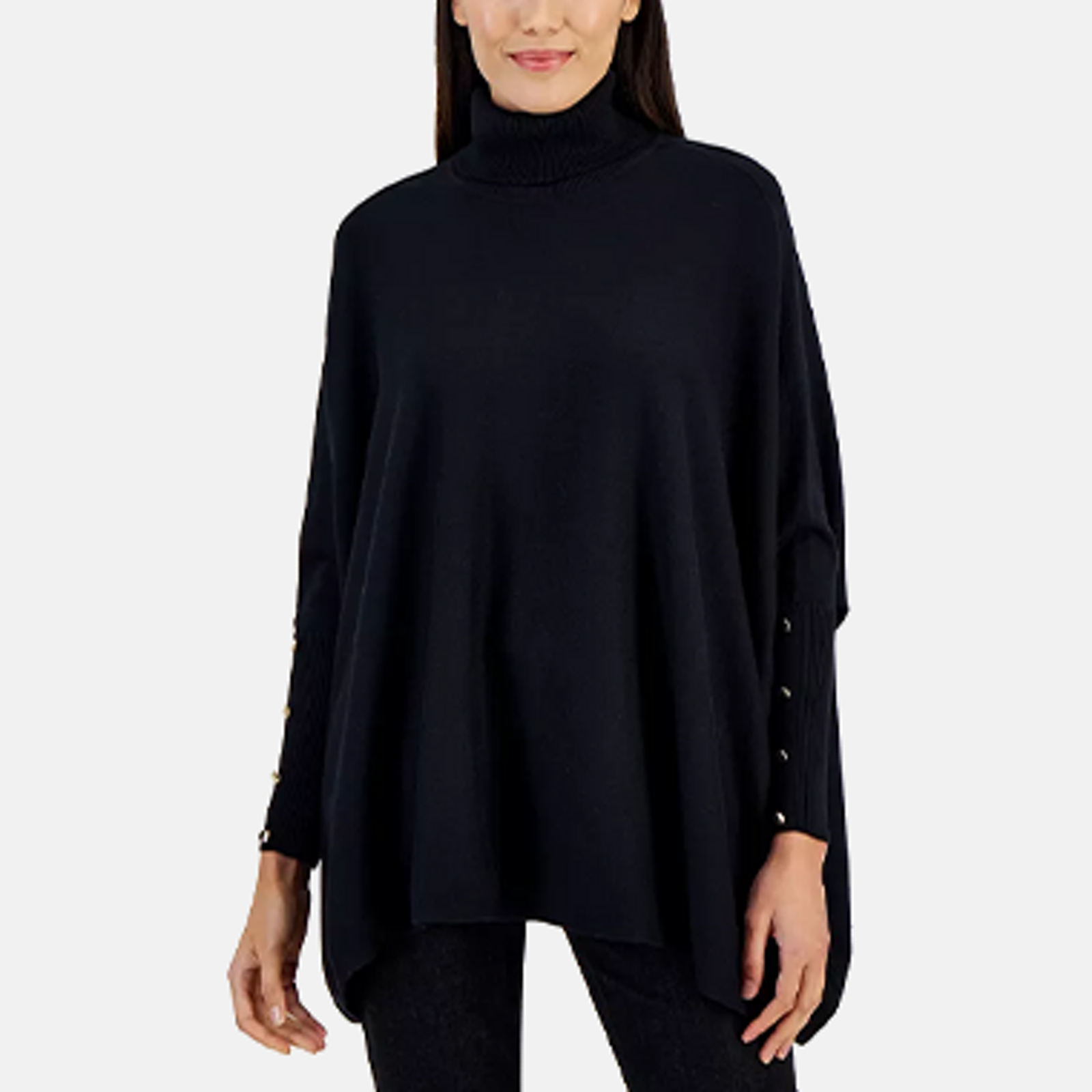 Ralph Lauren Collection Long-Sleeve Cashmere Turtleneck Sweater, Black, Women's, XL