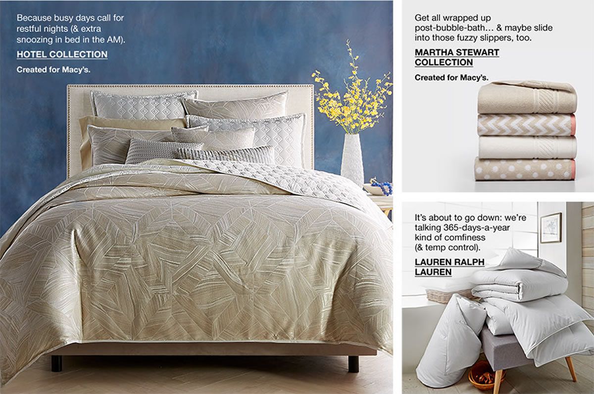 Bedding Linens Bath Macy S Registry Hotel Collection Created For Macy S Martha Stewart Lauren