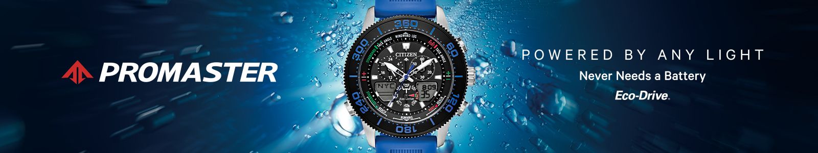 Promaster, Powered by Any Light, Never Needs a Battery, Eco-Drive