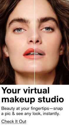 Your virtual makeup studio, Beauty at your fingertips-snap a pic and see any look, instantly