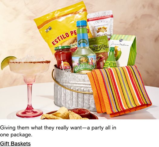Giving them what they really want-a party all in one package, Gift Baskets