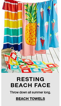 Resting Beach Face, Throw Down All Summer Long, Beach Towels