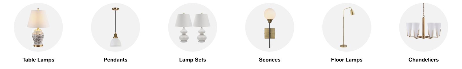 Table Lamps, Pendants, Lamp Sets, Sconces, Floor Lamps, Chandeliers 