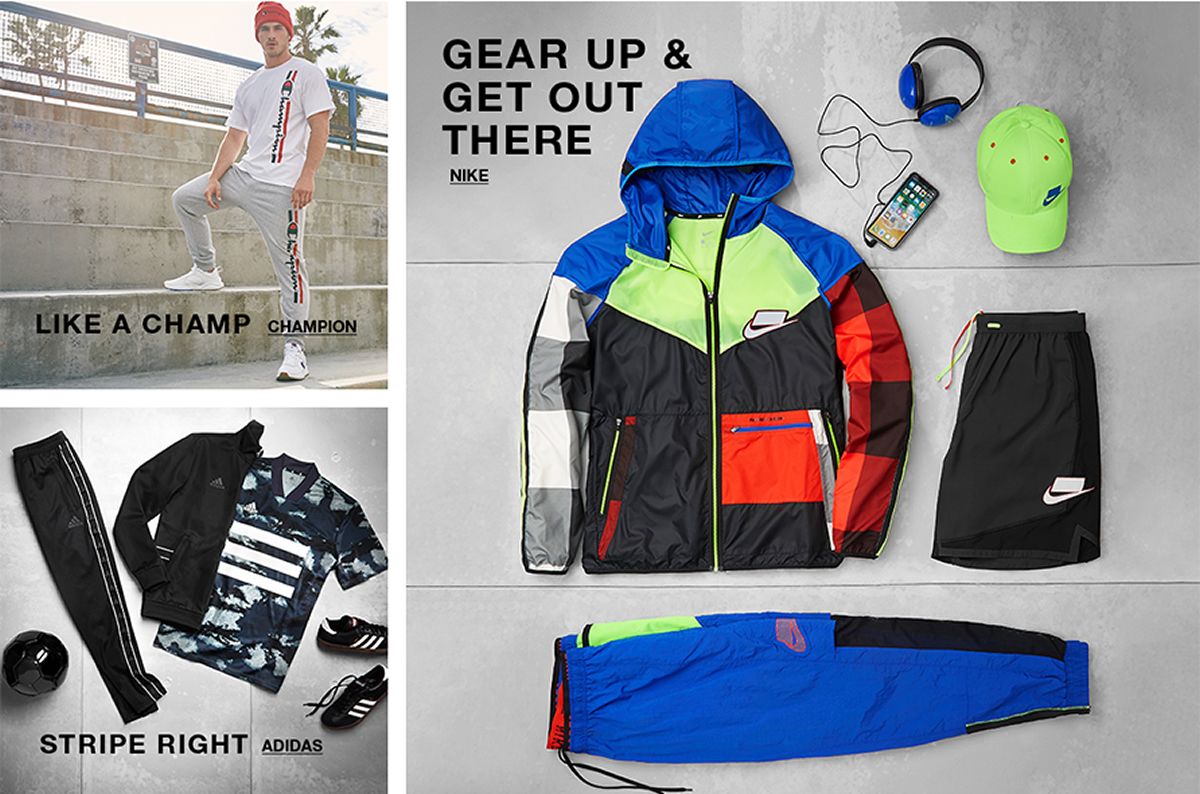 Like a Champ, Champion, Gear up and Get Out There, Nike, Stripe Right, Adidas