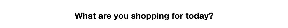What are you shopping for today?