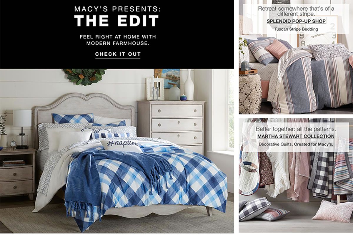 Bedding Linens Bath Macy S Macy S The Edit Feel Right At Home With Morern Farmhouse Check It Out