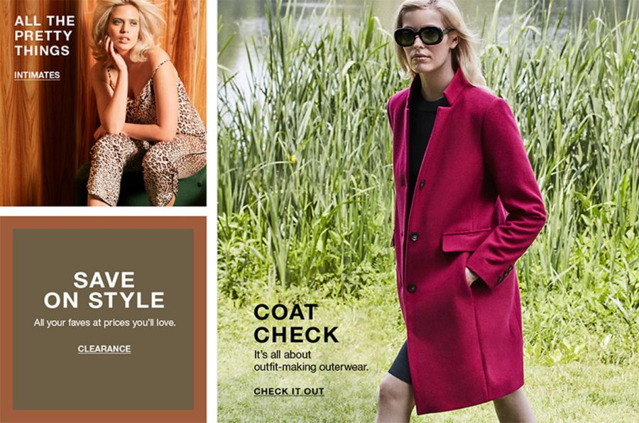 All The Pretty Things, Intimates, Save on Style, Clearance, Coat Check, Check it Out