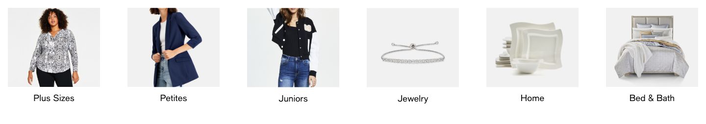 Plus Sizes, Petites, Juniors, Jewelry, Home, Bed & Bath