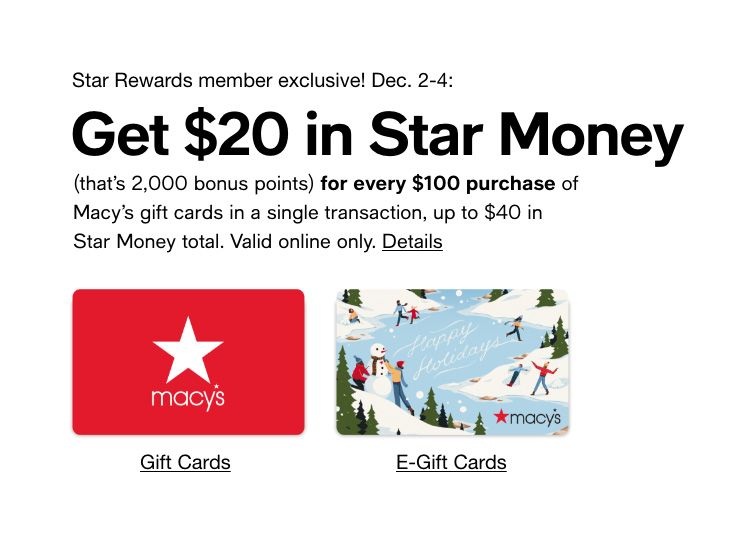 Gift Cards, E-Gift Cards & Gift Certificates - Macy's