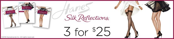 Hanes Silk Reflections, 3 for $25