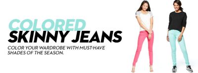 girls colored skinny jeans