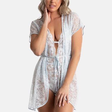 Bills Lingerie White Lace Babydoll and String Panty Buffalo 