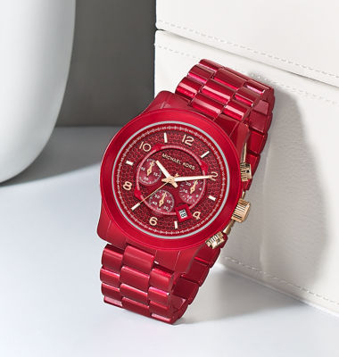 michael kors mens watches red